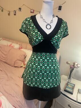 green and black y2k jtb top